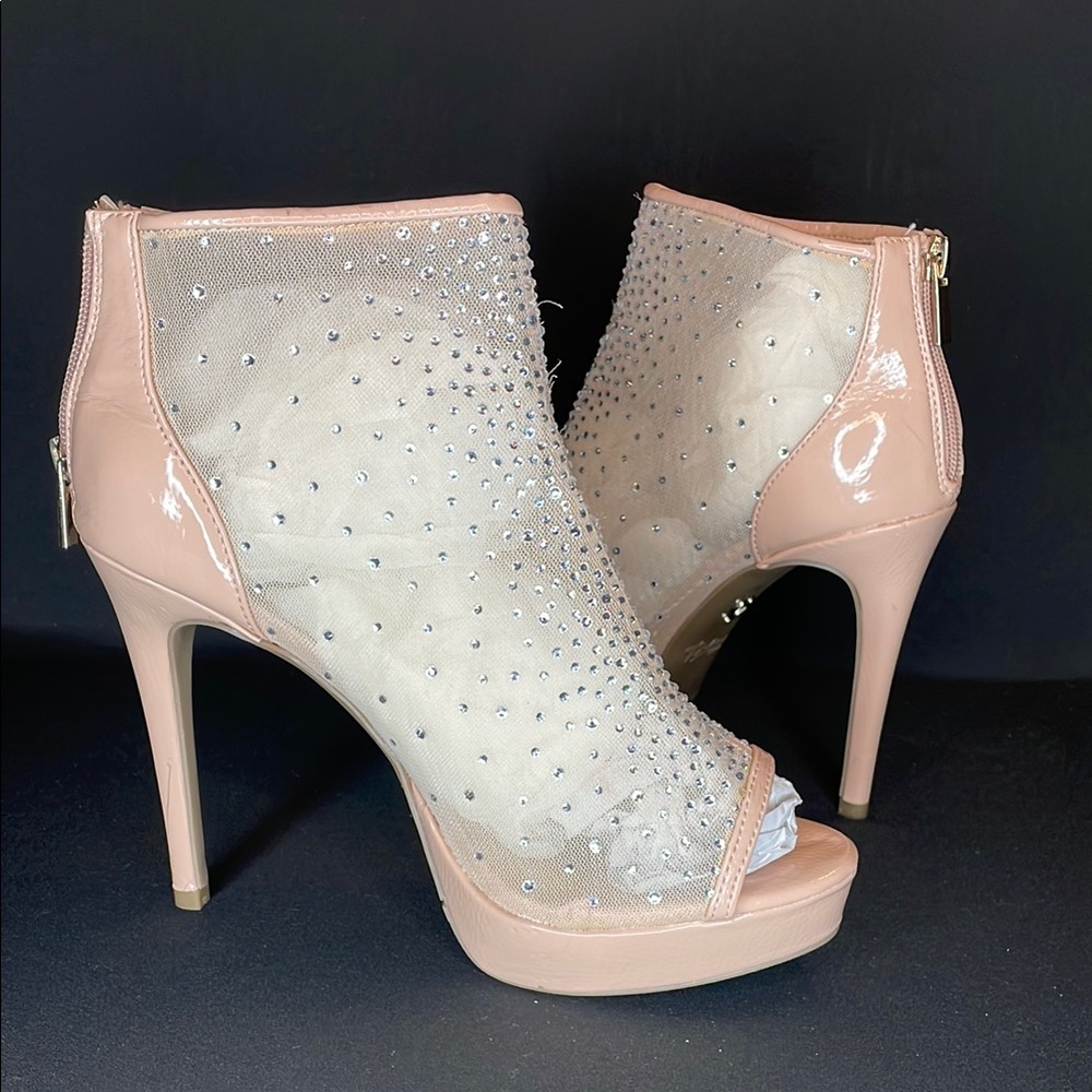 Thalia Sodi Pink Crystal Embellished Stiletto Heels